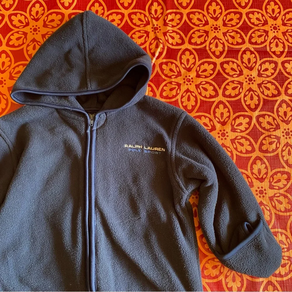 Polo Sport Ralph Lauren Baby Size S/M Ski Snow Suit Blue Logo Fleece Onesie